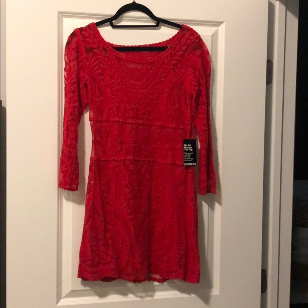 Red lace dress